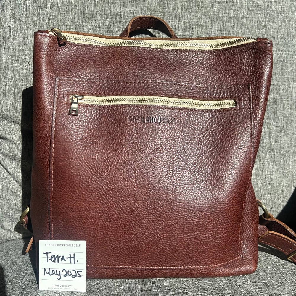 Portland Leather Classic Nutmeg Tote Backpack